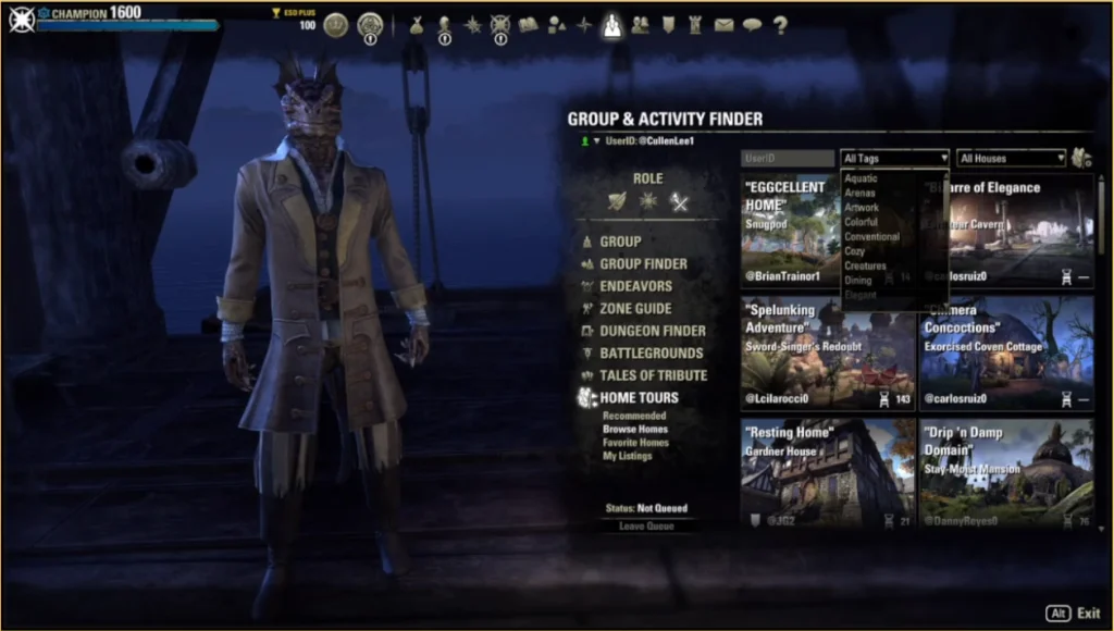 Elder Scrolls Online Update 43 Livestream Home Tours Tags