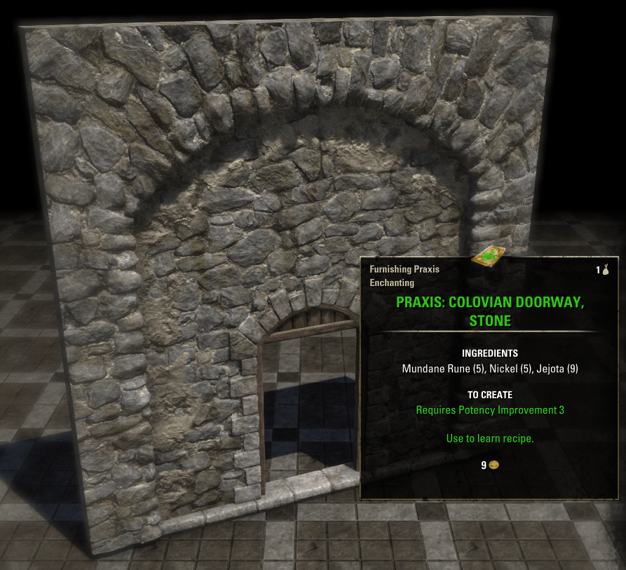 Elder Scrolls Online Praxis: Colovian Doorway, Stone Furnishing