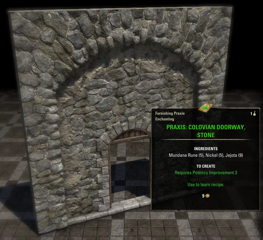 Elder Scrolls Online Praxis: Colovian Doorway, Stone Furnishing