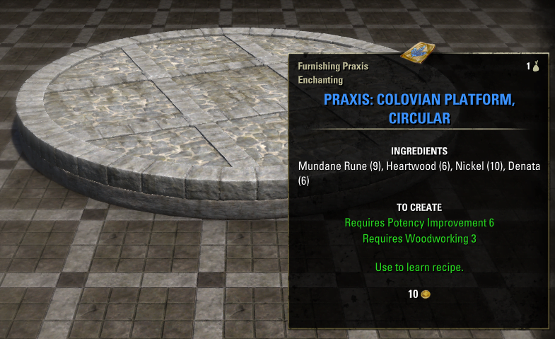 Elder Scrolls Online Praxis: Colovian Platform, Circular Furnishing