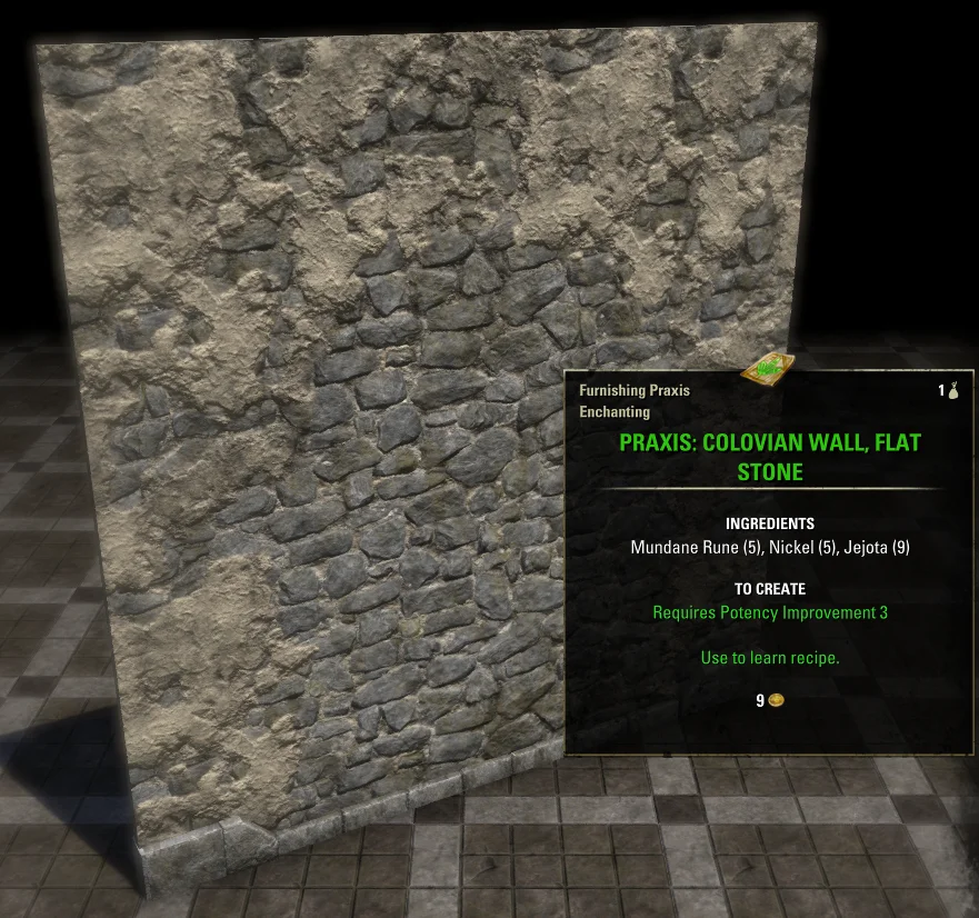 Elder Scroll Online Praxis Colovian Wall, Flat Stone Furnishing