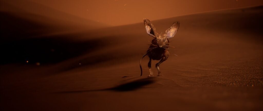 Dune Awakening Story Cinematic Screenshot Muad'dib Kangaroo Mouse