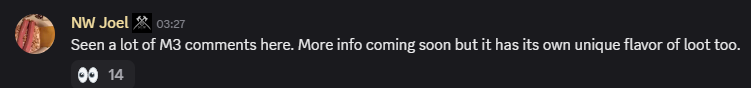 New World Aeternum Discord Developer comment on M3s Season 10