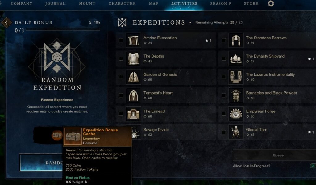 New World Aeternum Expedition Bonus Cache Gold