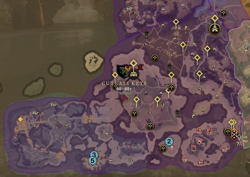 New World Aeternum Fort Capping Indicator Map