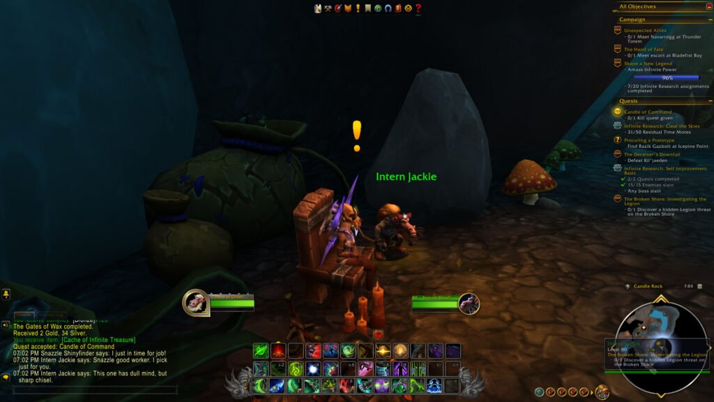 World of Warcraft Candle of Command Quest Pre-Midnight Base Game UI